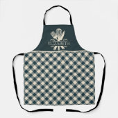 Stylish Blue & Cream Tartan – Perfect for Cooking Schort (Voorkant)