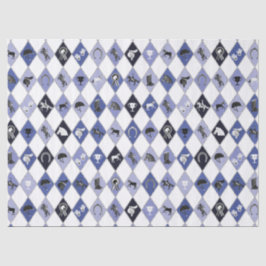 Stylish Blue Equestrian Diamond Pattern Tissuepapier