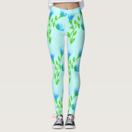 Stylish Blue Floral Pants Leggings