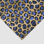 Stylish Blue & Gold Foil Leopard Spots Safari Tissuepapier (Detail)
