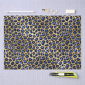 Stylish Blue & Gold Foil Leopard Spots Safari Tissuepapier (Craft)
