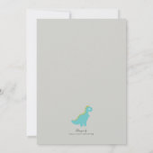 Stylish Blue Grey Dinosaur Baby shower Invitation Kaart (Achterkant)