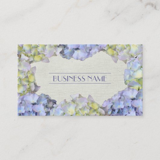 Stylish Blue Hydrangea Flowers Visitekaartjes (Voorkant)