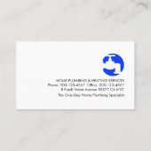 Stylish Blue Leaking Faucet Frame Visitekaartje (Achterkant)