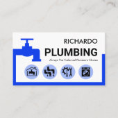 Stylish Blue Leaking Faucet Frame Visitekaartje (Voorkant)