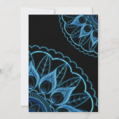 Stylish Blue Mandala Birthday Uitnodiging (Achterkant)