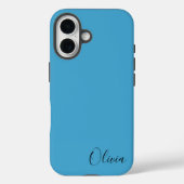 Stylish Blue Personalized Name Case-Mate iPhone Case (Achterkant)
