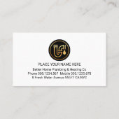 Stylish Blue Plumber Pipes Home Frame Visitekaartje (Achterkant)