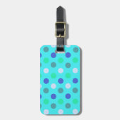 Stylish Blue Polka Dots Bagagelabel (Voorkant verticaal)