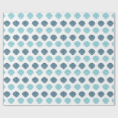 Stylish Blue Seashells Pattern Ocean Beach Theme Cadeaupapier (Vlak)
