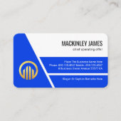 Stylish Blue Trapezium Layers Business Owner Visitekaartje (Voorkant)