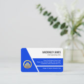 Stylish Blue Trapezium Layers Business Owner Visitekaartje (Staand voorkant)