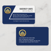 Stylish Blue Trapezium Layers For Business Owner Visitekaartje (Voorkant / Achterkant)