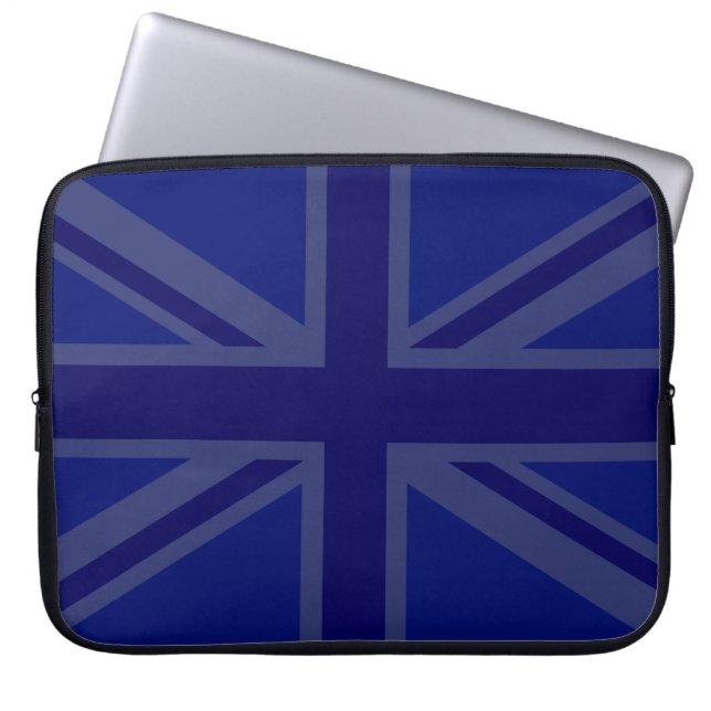 Stylish Blue Union Jack Laptop Sleeve (Voorkant)
