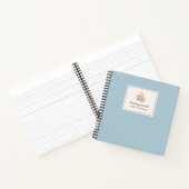 Stylish Blue Watercolor Bookstack Custom  Notitieboek (Binnen)