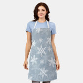 Stylish Blue & White Snowflakes Winter Holiday Schort (Gedragen)