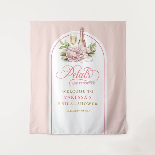 Stylish blush and gold bridal shower backdrop wandkleed (Voorkant)