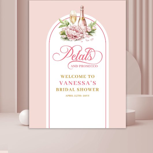 Stylish blush and gold bridal shower backdrop wandkleed