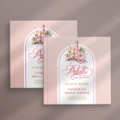 Stylish blush and gold petals prosecco Bridal Gastenboek