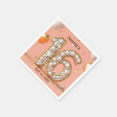 Stylish Blush Pink Pearl Gold Sweet 16 Birthday  Servet (Hoek)