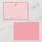 Stylish Blush Pink Template Calligraphy Monogram Notitiekaartje (Voorkant / Achterkant)