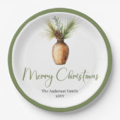 Stylish Bohemian Botanical Christmas Bouquet Chic Papieren Bordje (Voorkant)