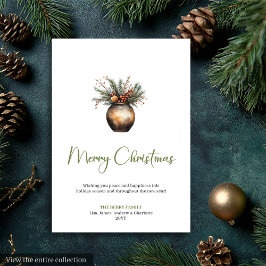 Stylish Bohemian Earthy Rustic Holiday Greeting Feestdagenkaart