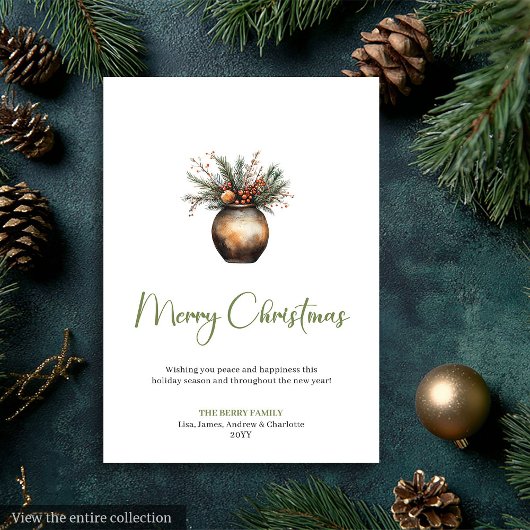 Stylish Bohemian Earthy Rustic Holiday Greeting Feestdagenkaart