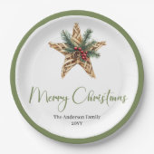 Stylish Bohemian Neutral Colors Holiday Plates Papieren Bordje (Voorkant)