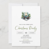 Stylish Bohemian Neutral Watercolor Holiday Party  Kaart (Voorkant)