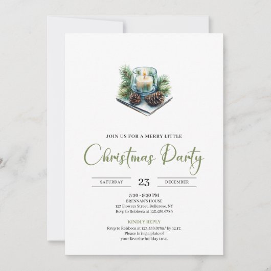 Stylish Bohemian Neutral Watercolor Holiday Party  Kaart (Voorkant)