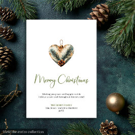 Stylish Bohemian Rustic Botanical Holiday Card Feestdagenkaart
