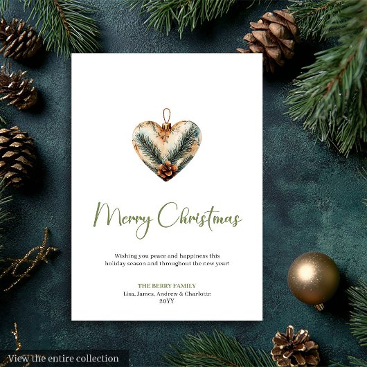 Stylish Bohemian Rustic Botanical Holiday Card Feestdagenkaart