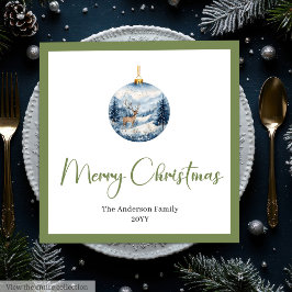 Stylish Bohemian Rustic Winter Scene Table Napkins Servet