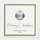 Stylish Bohemian Rustic Winter Scene Table Napkins Servet (Voorkant)