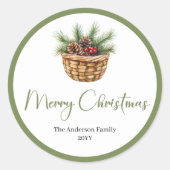 Stylish Bohemian Simple Christmas Envelope Sticker (Voorkant)