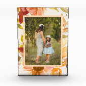 Stylish Boho Autumn Floral Waterverf Custom Fotoblokken (Voorkant)