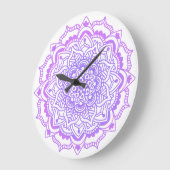 Stylish Boho Bohemian Yoga Purple Mandala Grote Klok (Hoek)