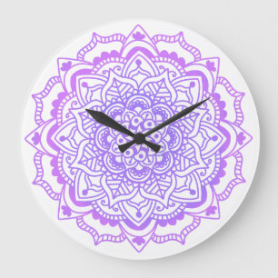 Stylish Boho Bohemian Yoga Purple Mandala Grote Klok
