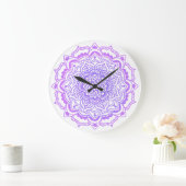Stylish Boho Bohemian Yoga Purple Mandala Grote Klok (Huis)