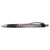 Stylish Boho Leaf Red Black Pen (Bovenkant)