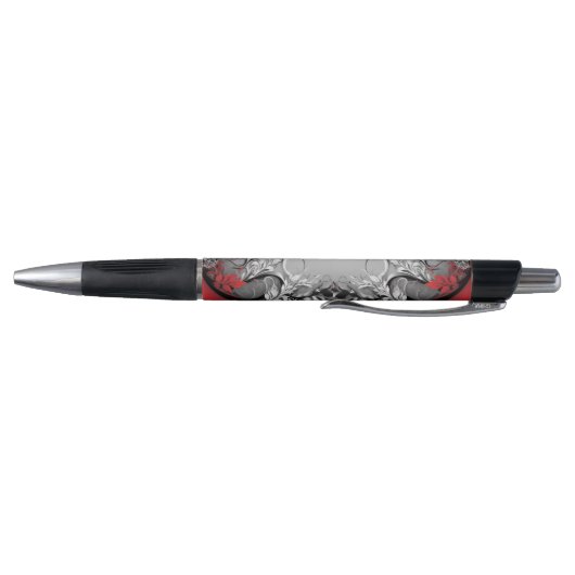 Stylish Boho Leaf Red Black Pen (Bodem)