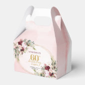 Stylish Boho Merlot Roses 60th Birthday Favor Box Bedankdoosjes (Voorkant Zijde)