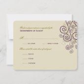 Stylish Boho Paarse Spirals Wedding RSVP Kaart (Voorkant)