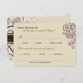 Stylish Boho Paarse Spirals Wedding RSVP Kaart (Voorkant / Achterkant)