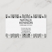 Stylish Boho Pattern Square Visitekaartje (Achterkant)