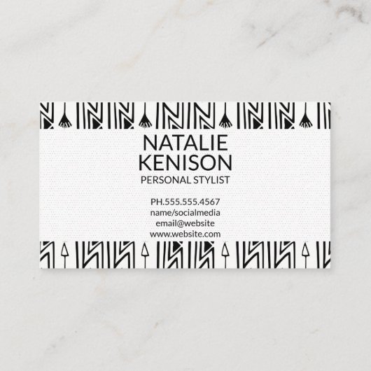 Stylish Boho Pattern Square Visitekaartje (Achterkant)