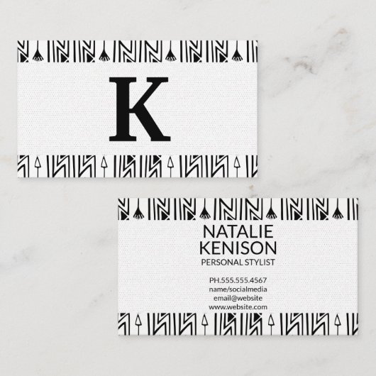 Stylish Boho Pattern Square Visitekaartje (Voorkant / Achterkant)