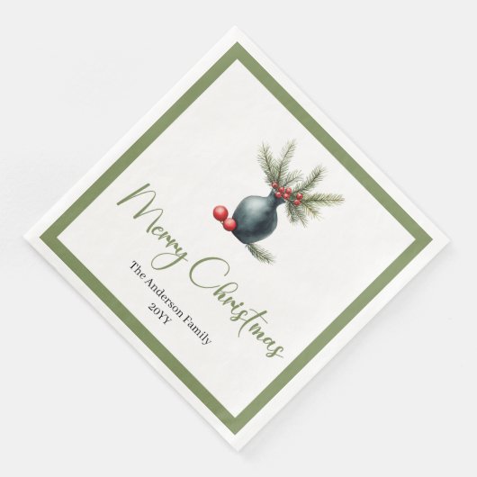 Stylish Boho Rustic Christmas Bouquet Dinner  Servet (Hoek)