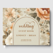 Stylish Boho Terra Cotta Ivory Sage Floral Wedding Gastenboek (Voorkant)